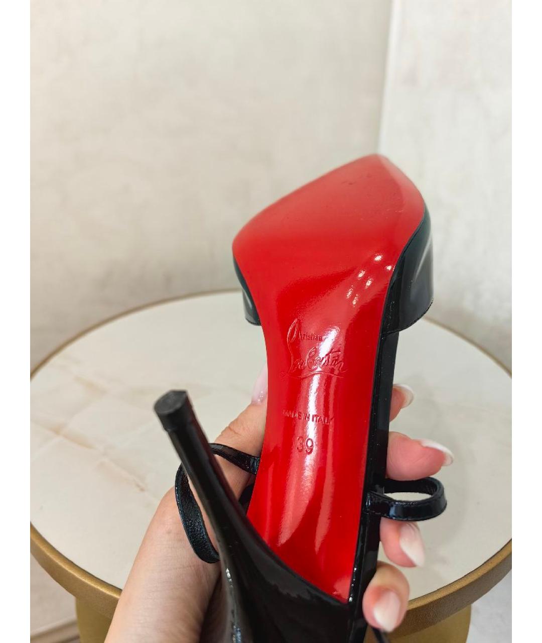 CHRISTIAN LOUBOUTIN Черные туфли из лакированной кожи, фото 5