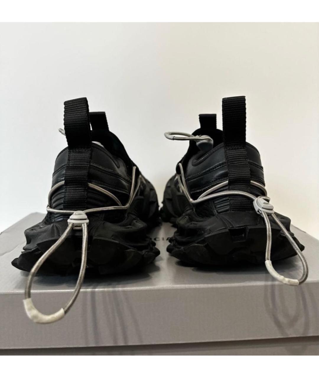 BALENCIAGA Черные текстильные низкие кроссовки / кеды, фото 4