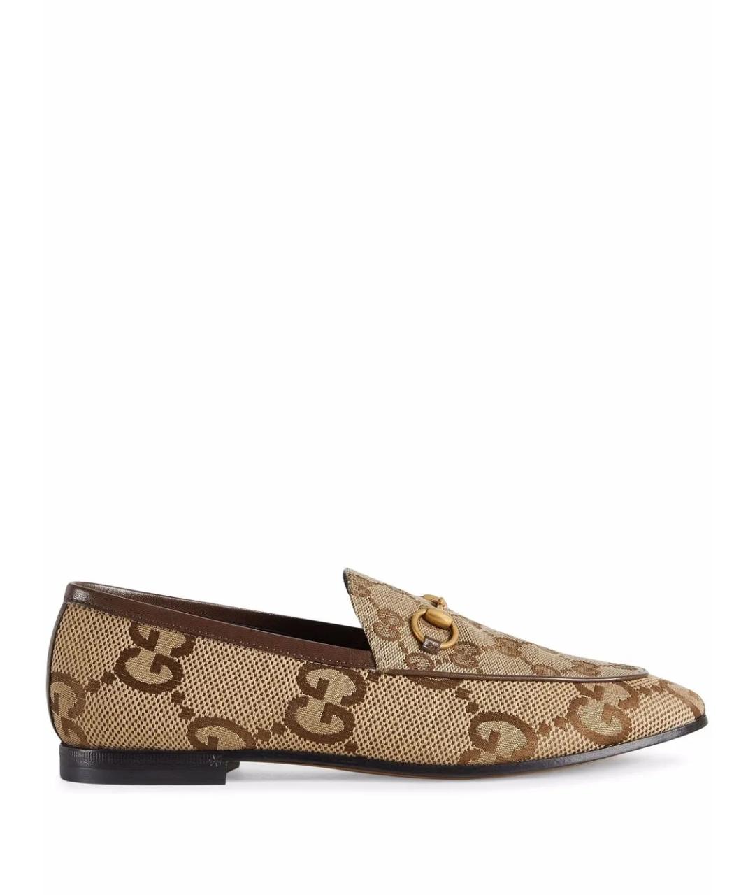 GUCCI Бежевые мокасины, фото 1