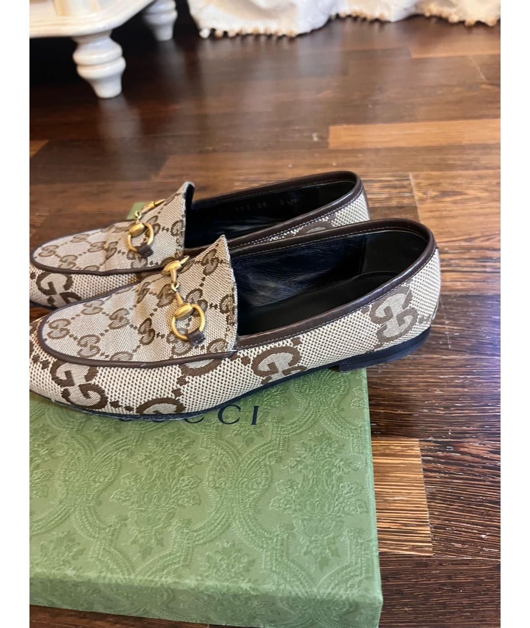 GUCCI Бежевые мокасины, фото 4