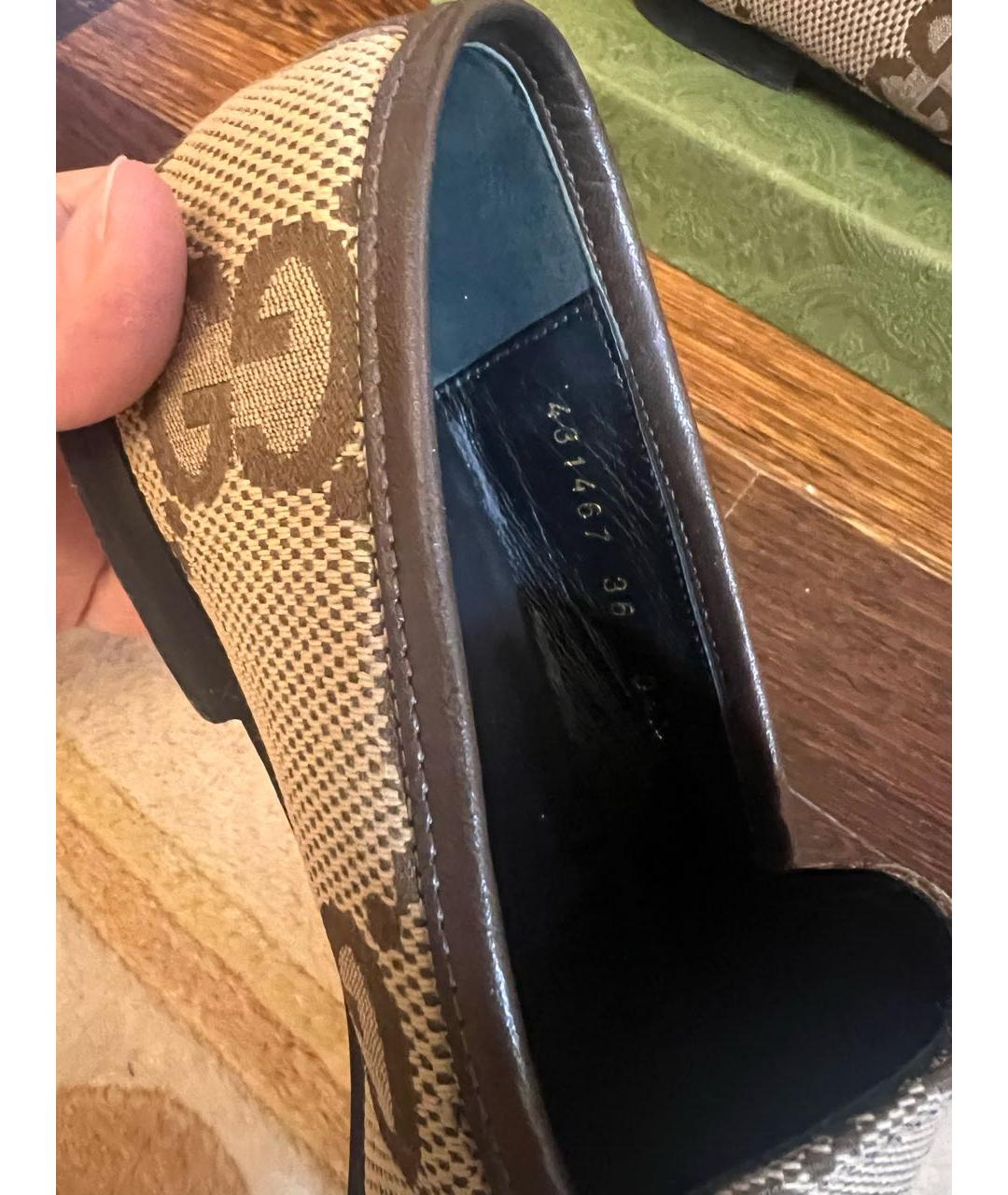 GUCCI Бежевые мокасины, фото 8