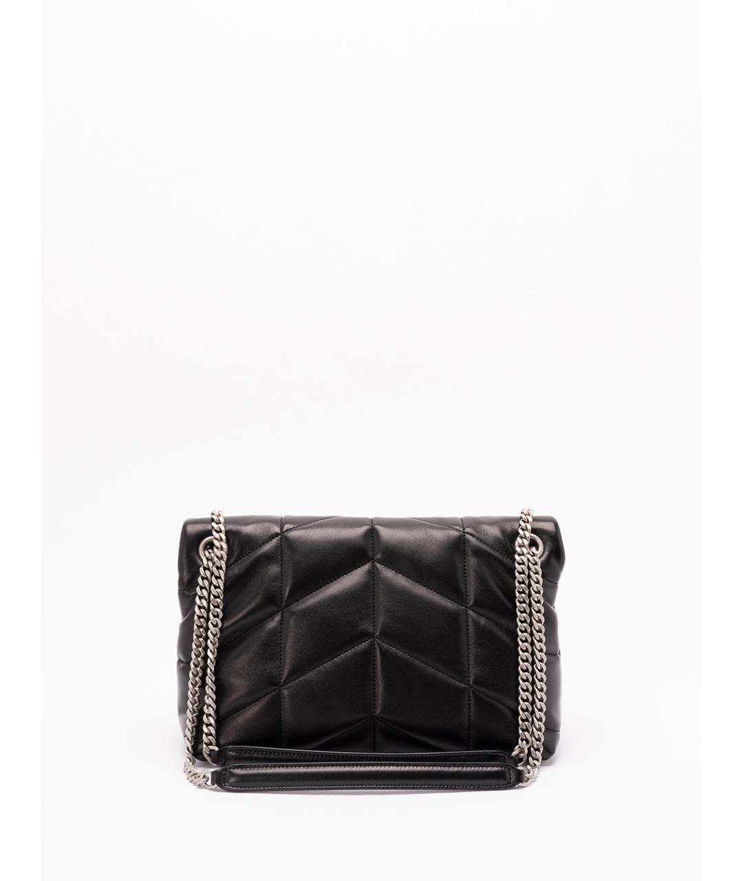 SAINT LAURENT Черная кожаная сумка через плечо, фото 2