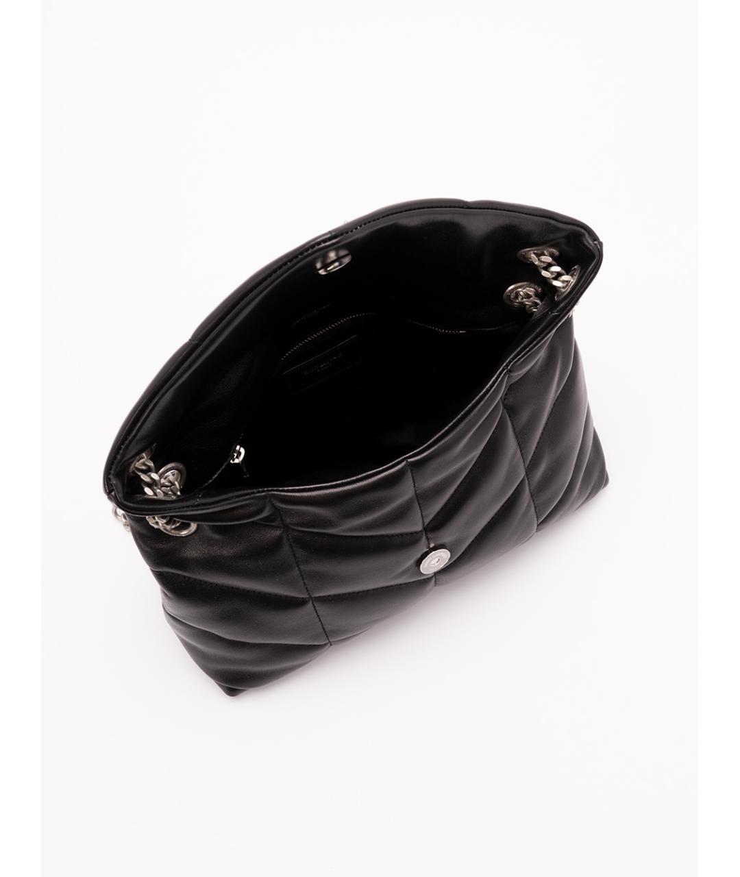 SAINT LAURENT Черная кожаная сумка через плечо, фото 5