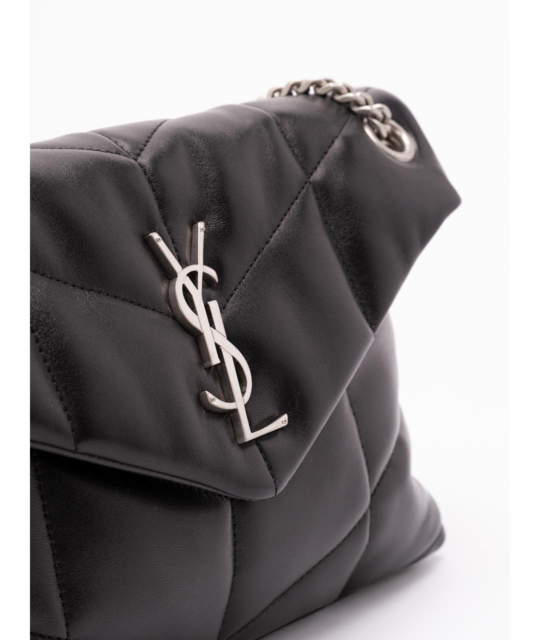 SAINT LAURENT Черная кожаная сумка через плечо, фото 4