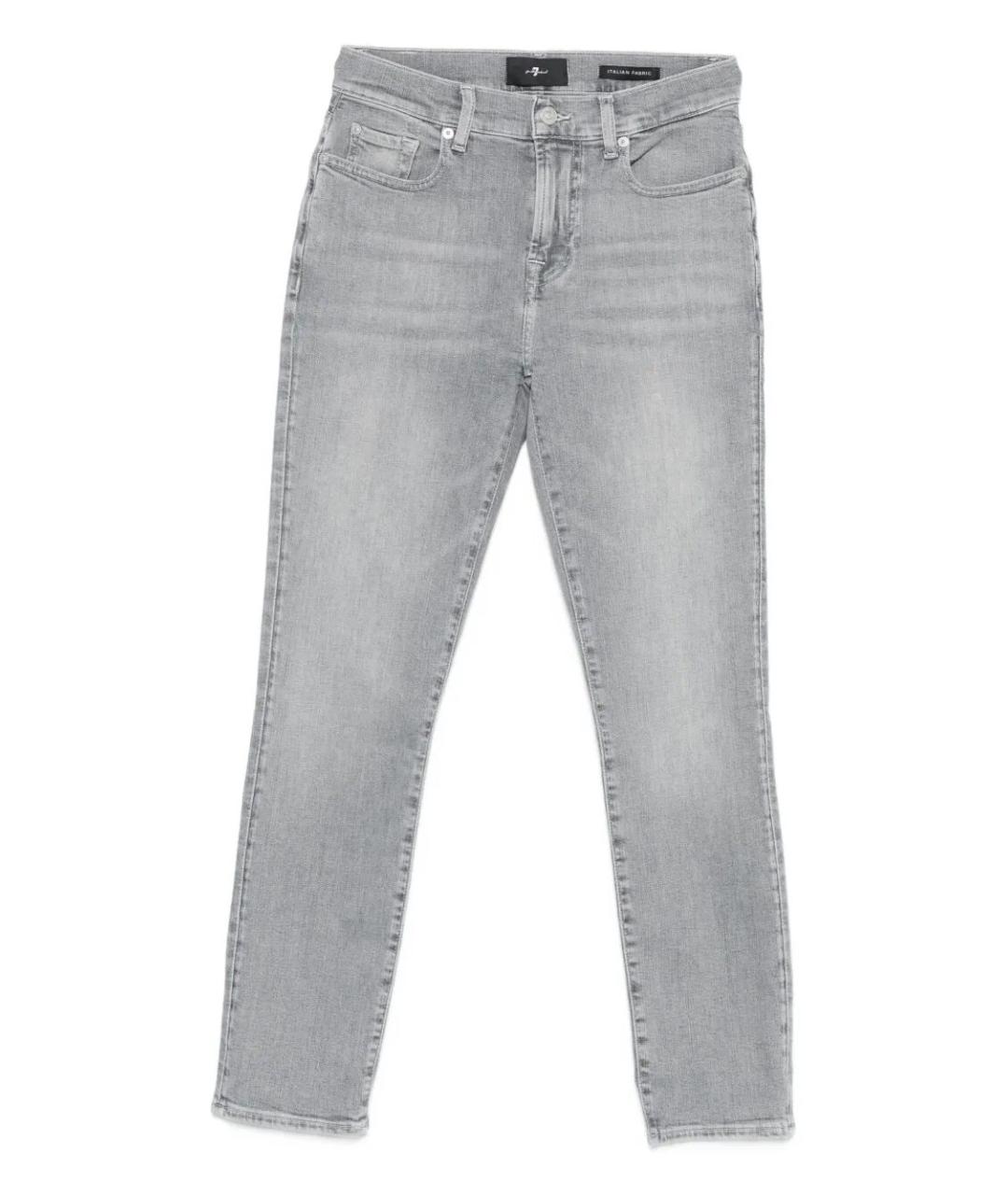 7 FOR ALL MANKIND Серые хлопковые прямые джинсы, фото 1