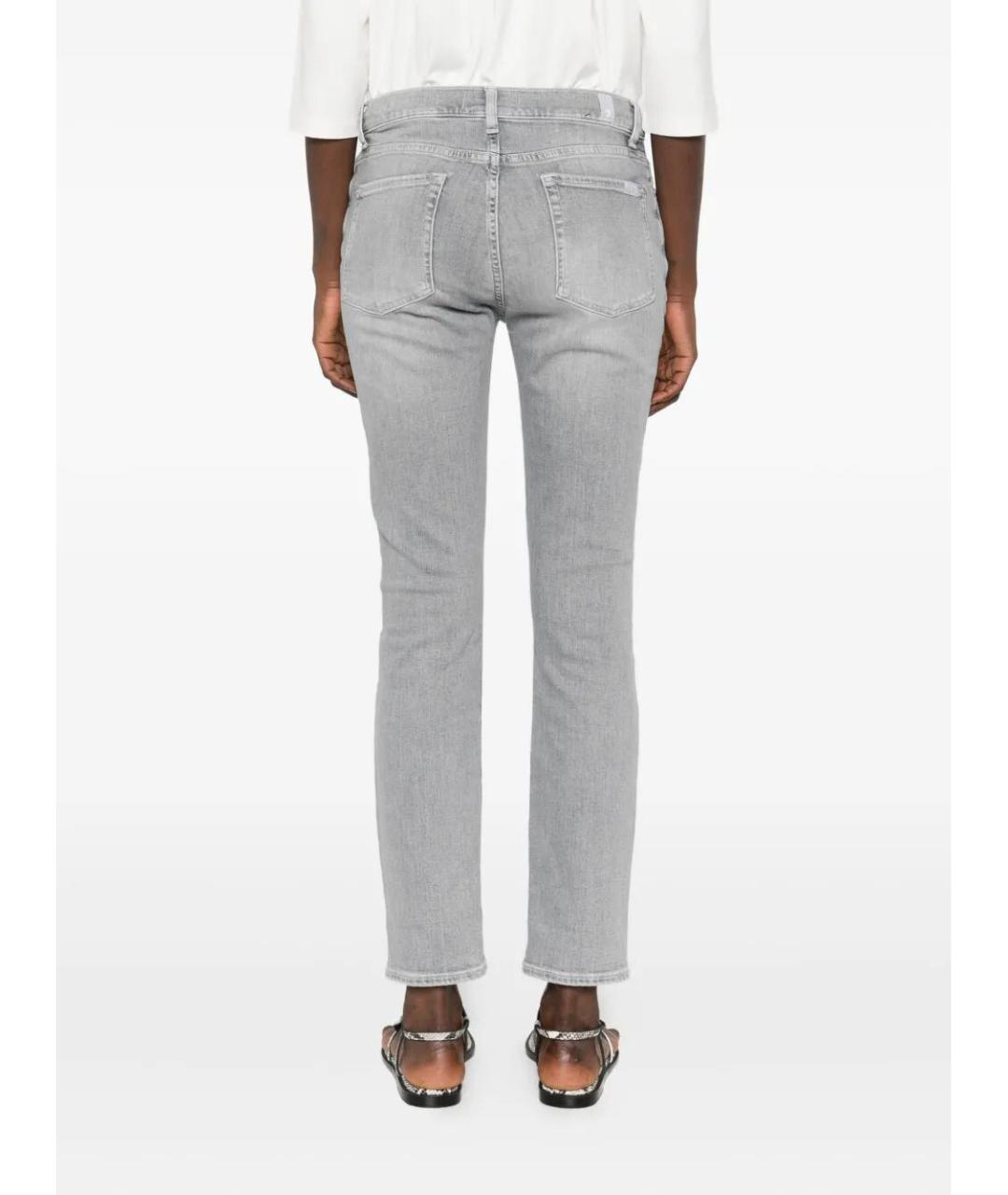 7 FOR ALL MANKIND Серые хлопковые прямые джинсы, фото 3