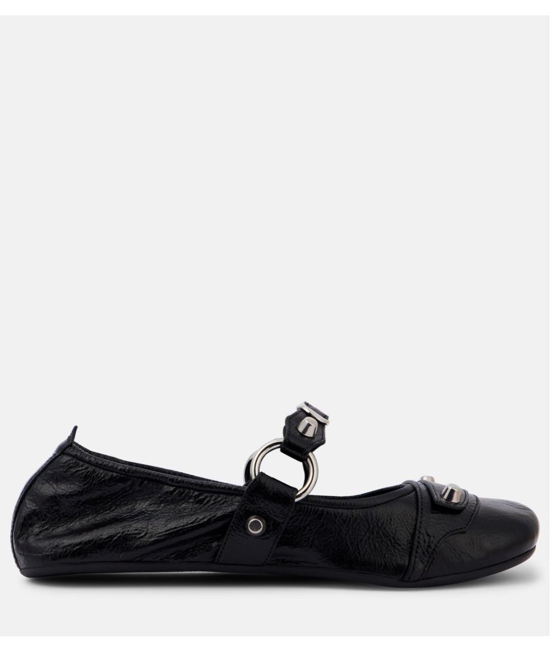 BALENCIAGA Черные кожаные балетки, фото 4