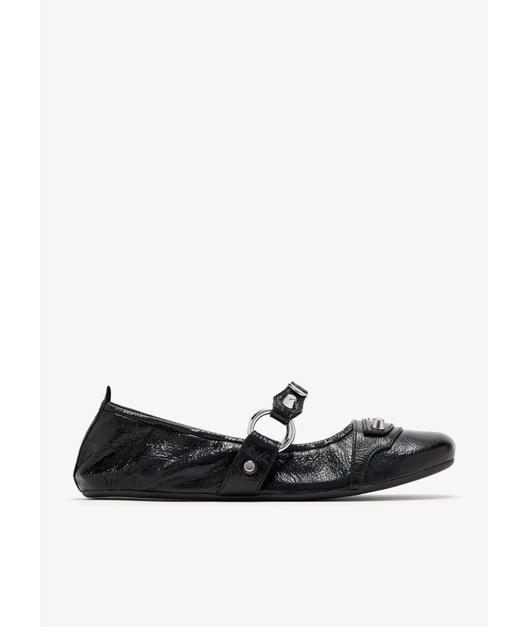 BALENCIAGA Черные кожаные балетки, фото 8