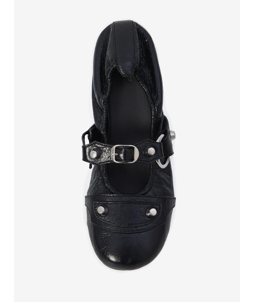 BALENCIAGA Черные кожаные балетки, фото 3