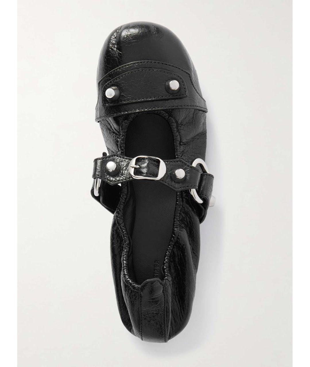 BALENCIAGA Черные кожаные балетки, фото 5