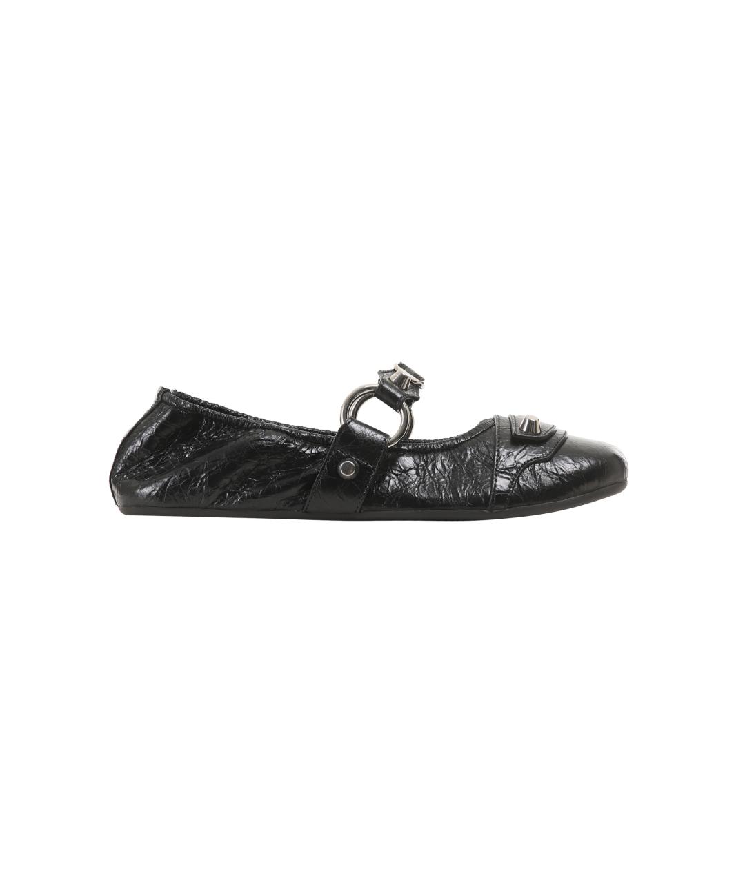 BALENCIAGA Черные кожаные балетки, фото 1