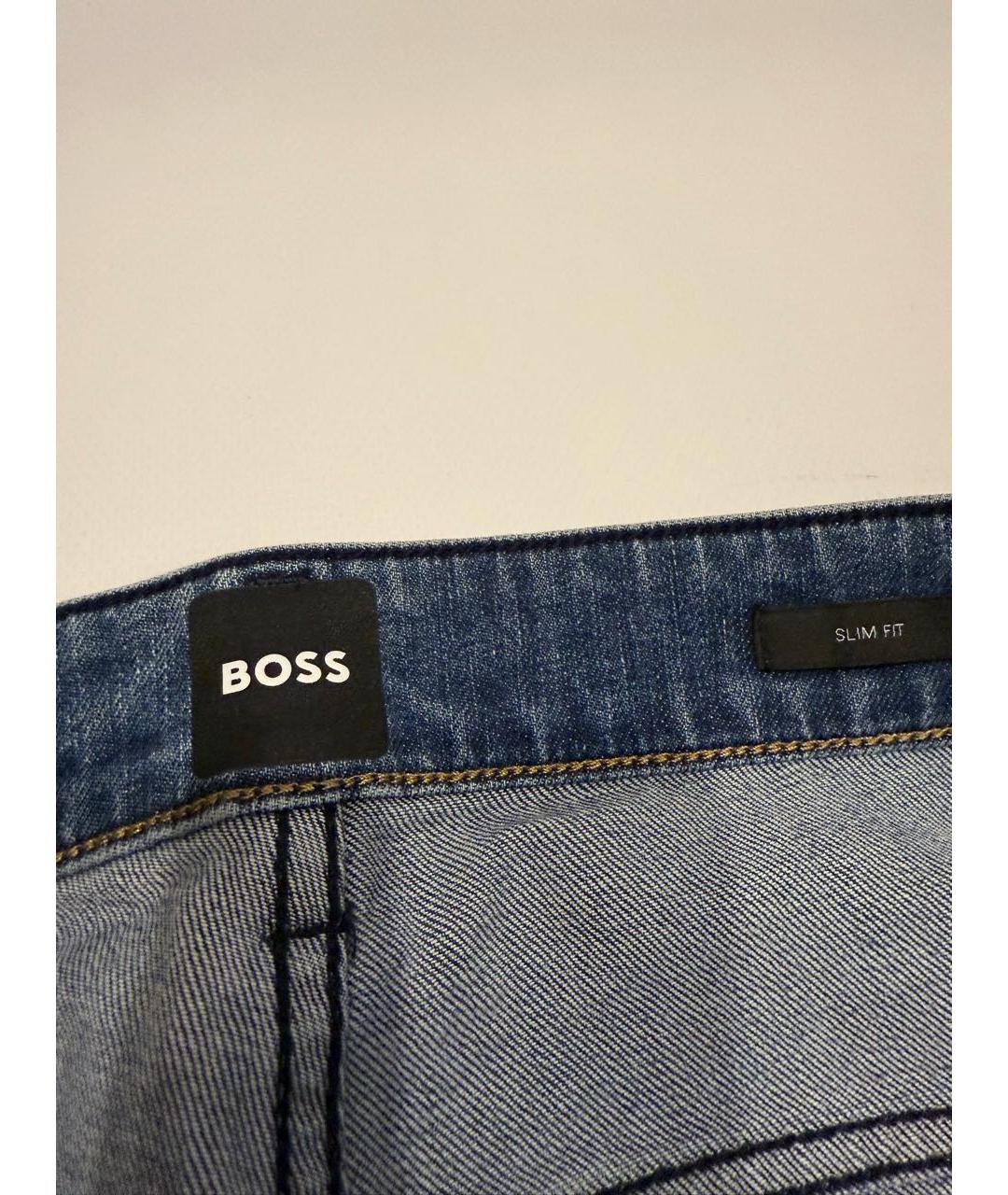 HUGO BOSS Синие хлопко-эластановые джинсы скинни, фото 3