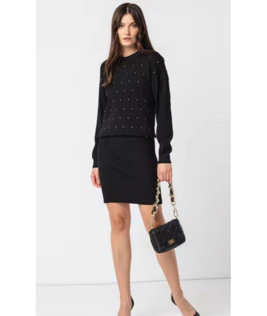 ARMANI EXCHANGE Черное вискозное повседневное платье, фото 6