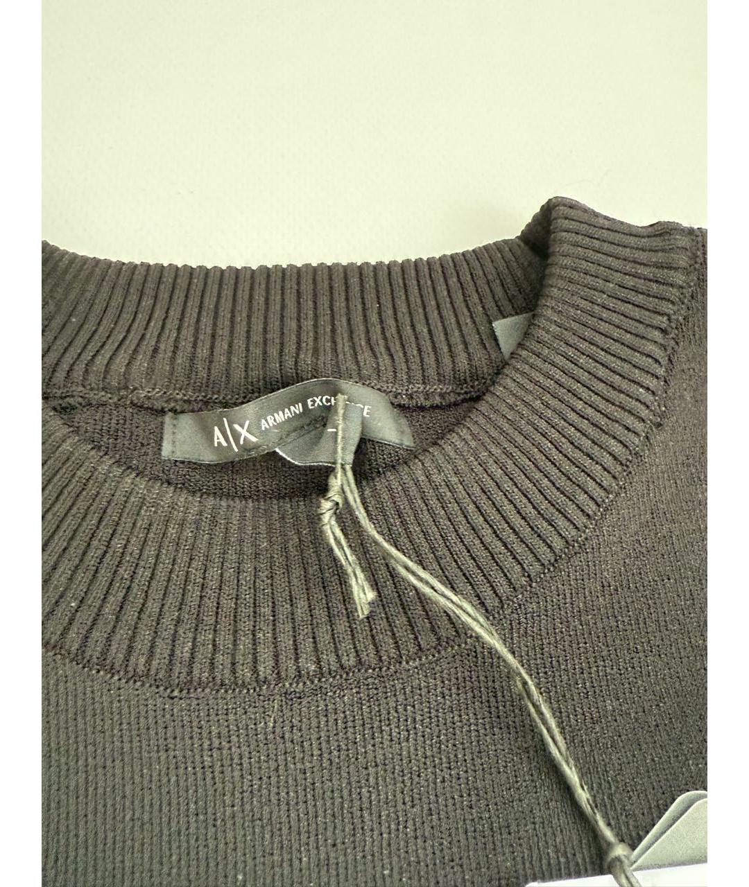 ARMANI EXCHANGE Черное вискозное повседневное платье, фото 3