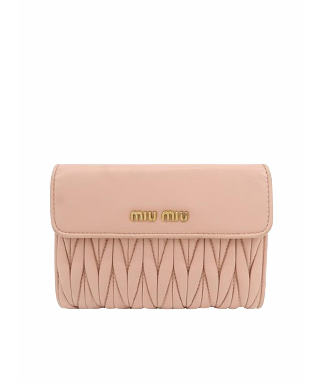 MIU MIU Розовый кожаный кошелек, фото 1