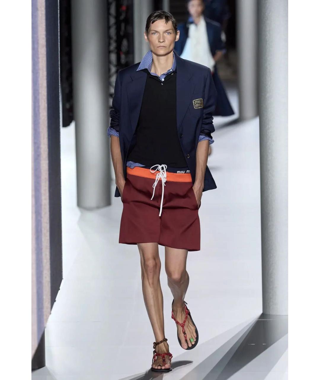 MIU MIU Бордовые шорты, фото 2
