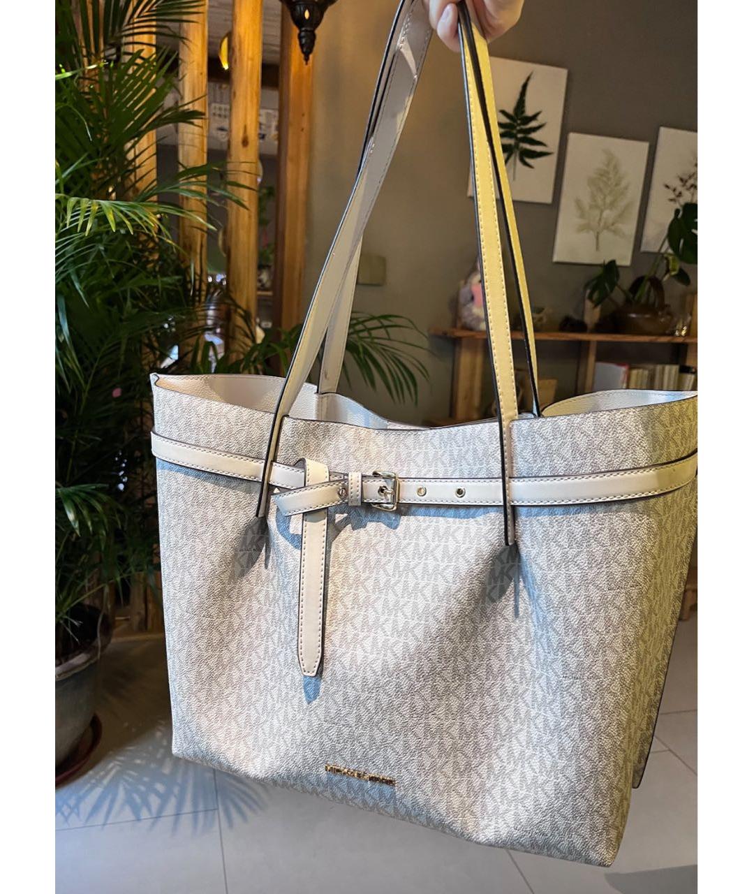 MICHAEL KORS Бежевая сумка тоут из искусственной кожи, фото 5