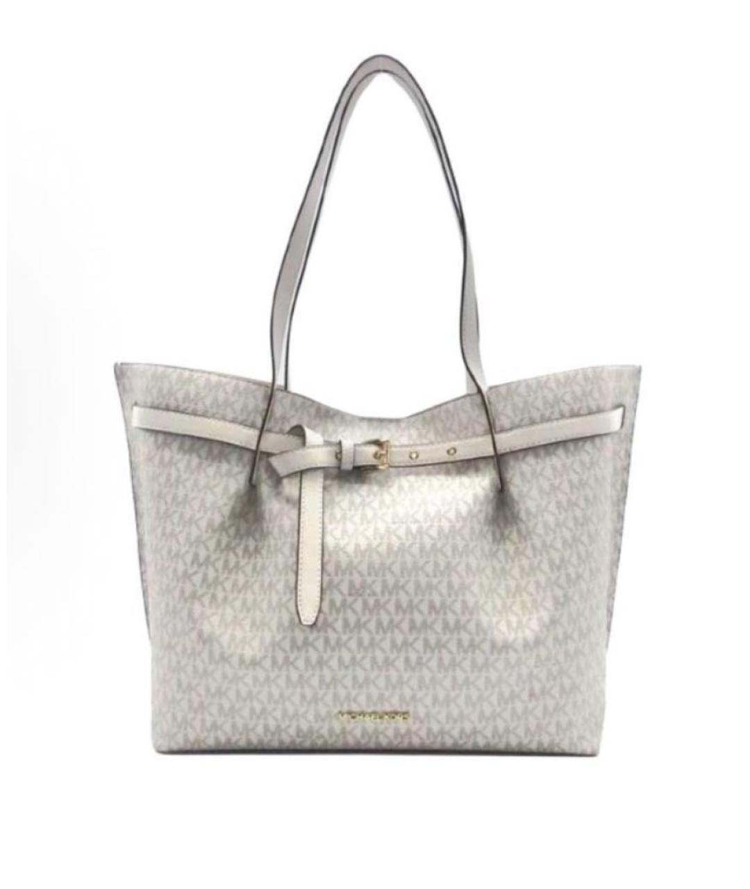 MICHAEL KORS Бежевая сумка тоут из искусственной кожи, фото 7