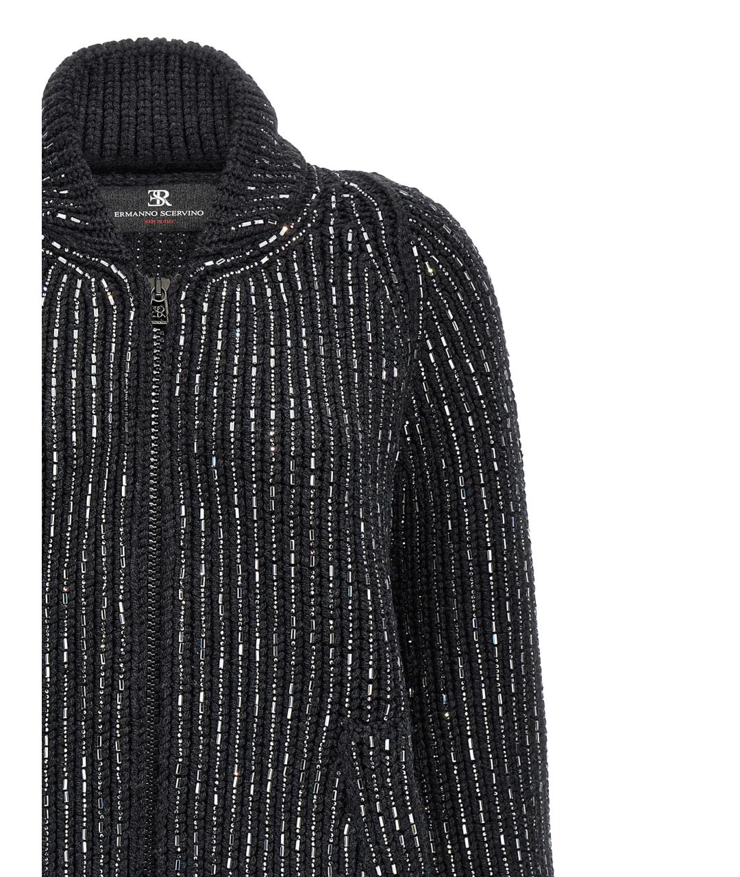 ERMANNO SCERVINO Антрацитовый шерстяной кардиган, фото 3