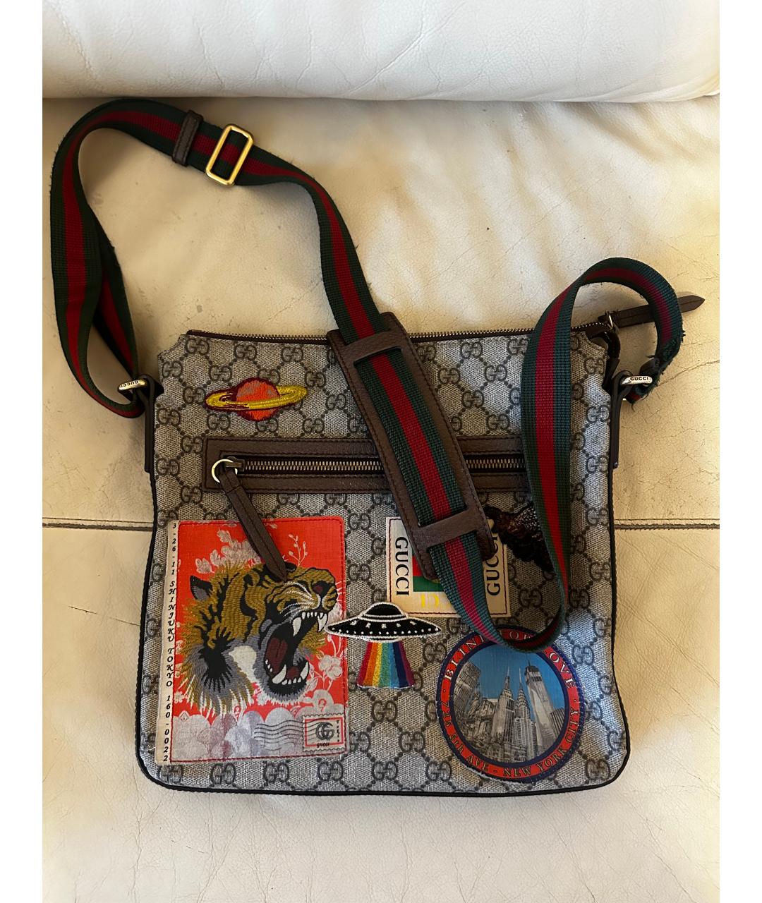 GUCCI Бежевая сумка на плечо из искусственной кожи, фото 2