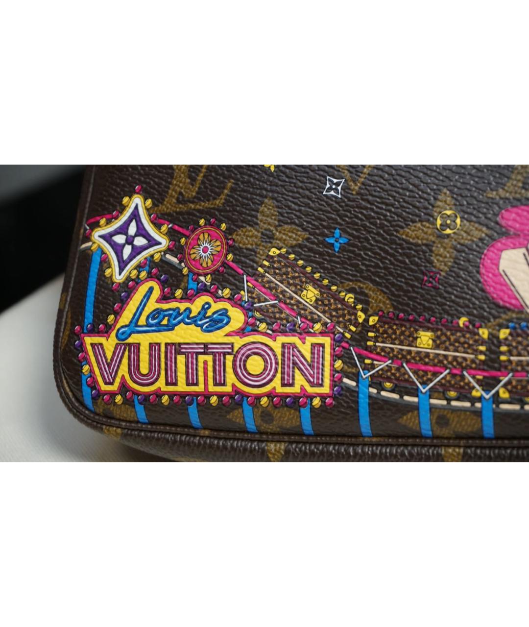 LOUIS VUITTON Коричневая кожаная сумка с короткими ручками, фото 2