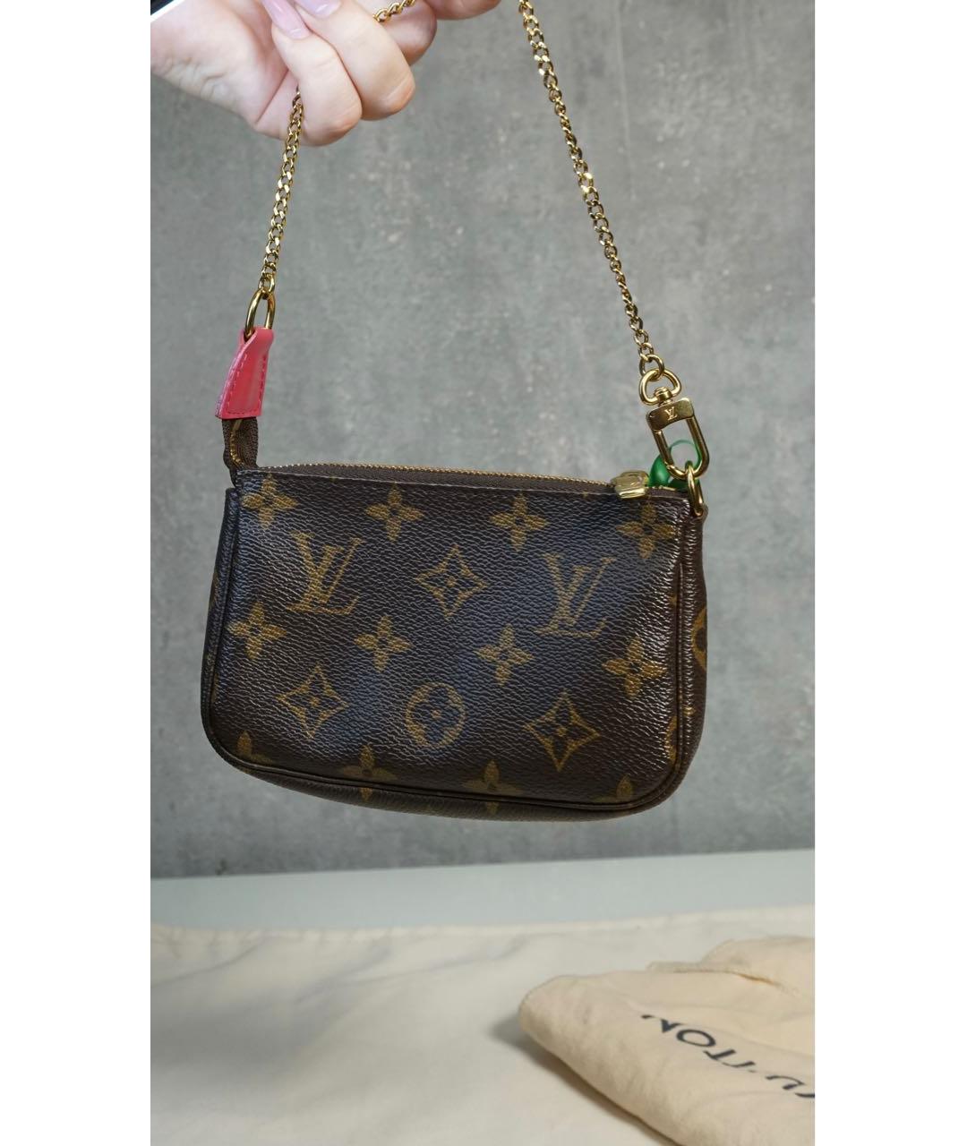 LOUIS VUITTON Коричневая кожаная сумка с короткими ручками, фото 5