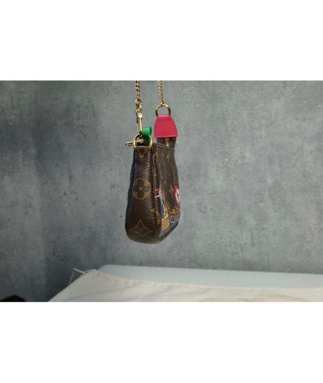 LOUIS VUITTON Коричневая кожаная сумка с короткими ручками, фото 4