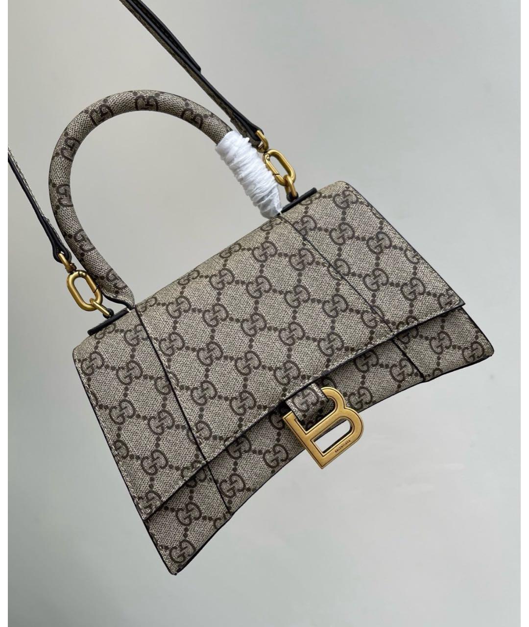 GUCCI Бежевая кожаная сумка с короткими ручками, фото 6