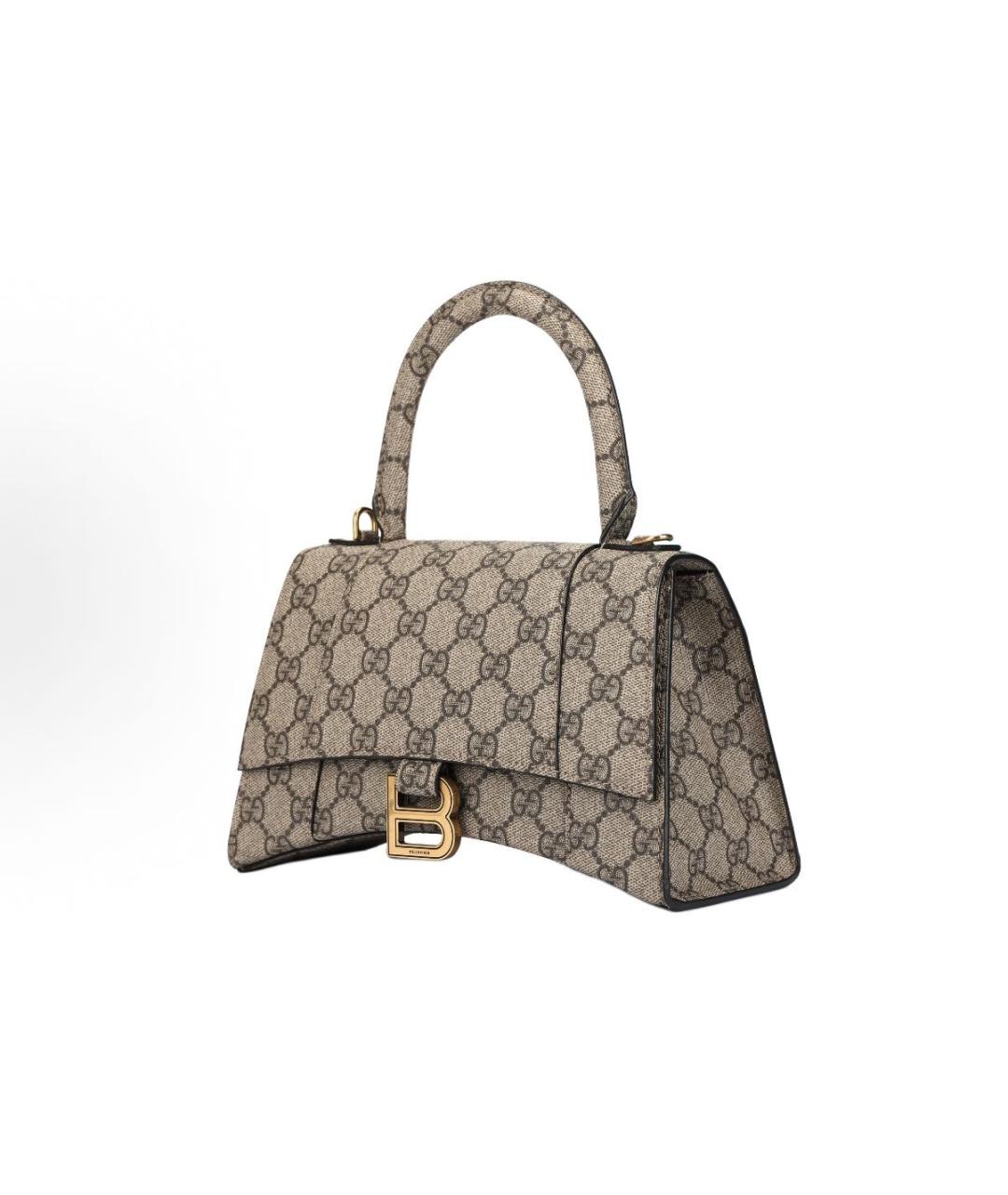 GUCCI Бежевая кожаная сумка с короткими ручками, фото 2