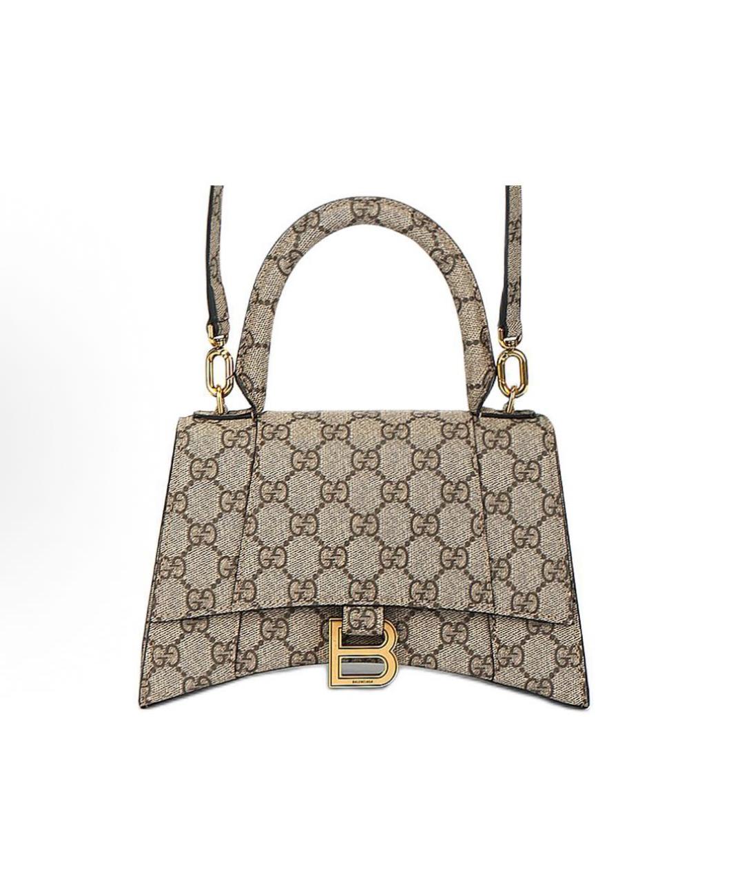 GUCCI Бежевая кожаная сумка с короткими ручками, фото 8