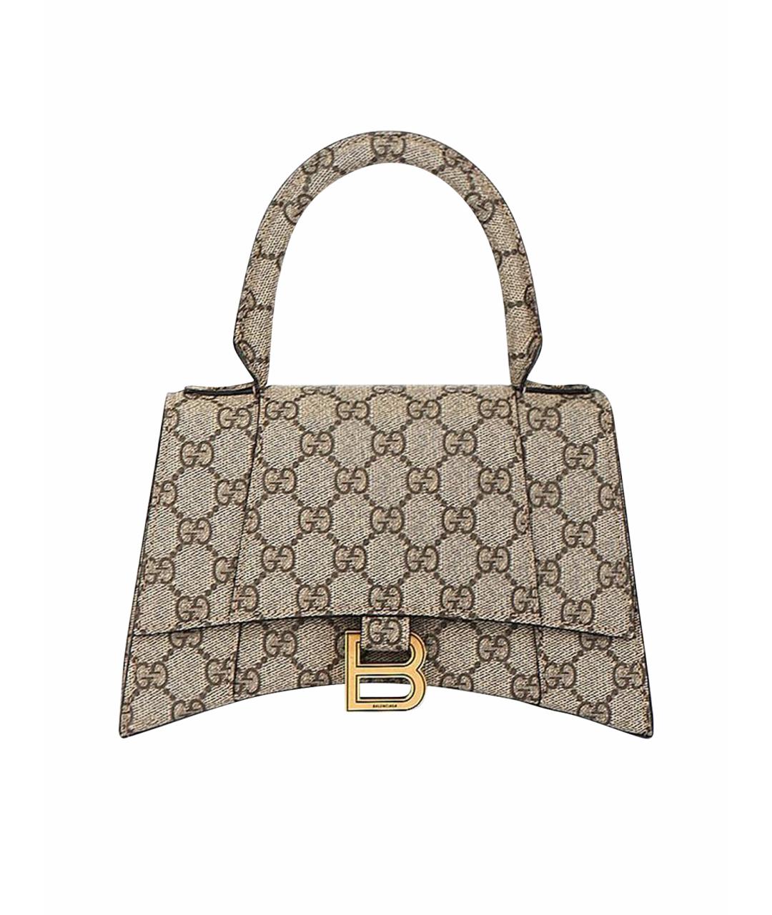 GUCCI Бежевая кожаная сумка с короткими ручками, фото 1