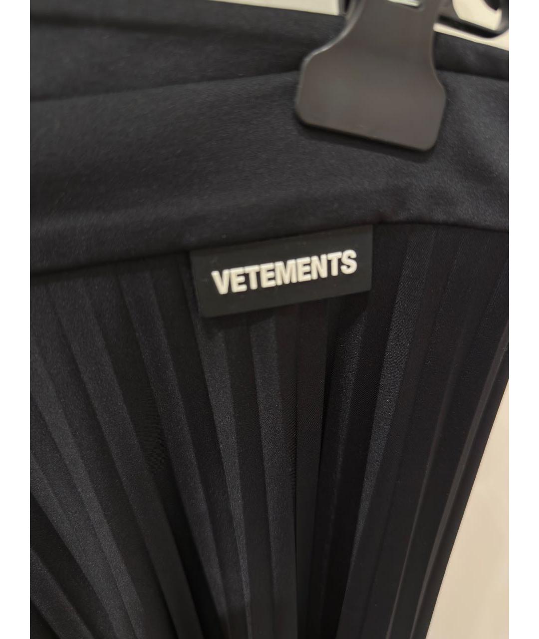 VETEMENTS Черная полиэстеровая юбка миди, фото 3