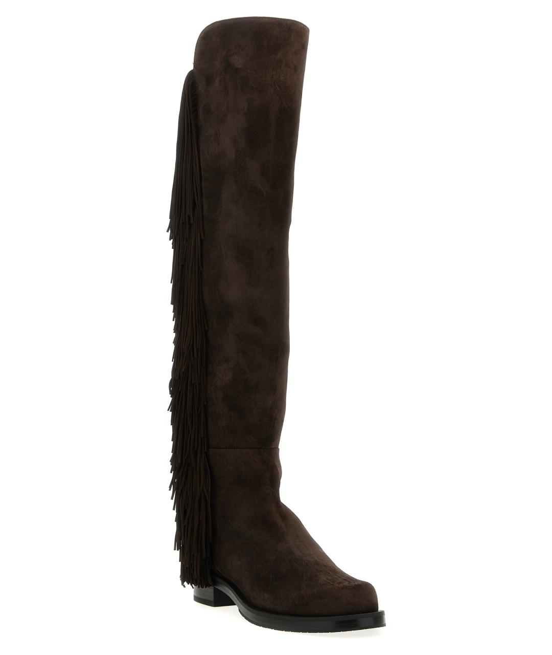STUART WEITZMAN Коричневые замшевые сапоги, фото 2