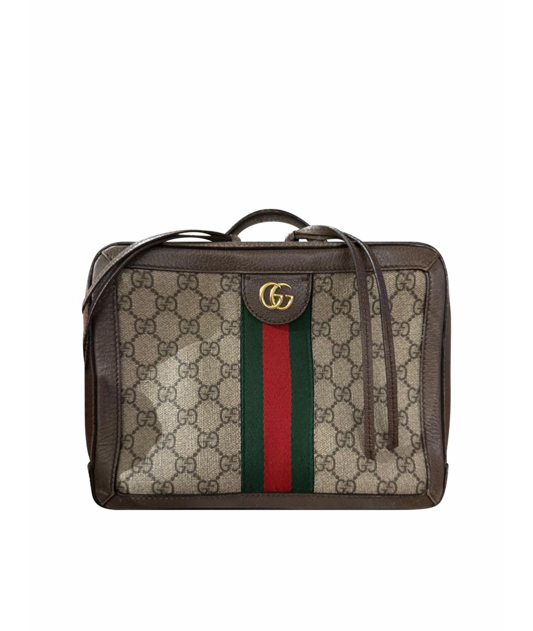 GUCCI Коричневая сумка через плечо из искусственной кожи, фото 1