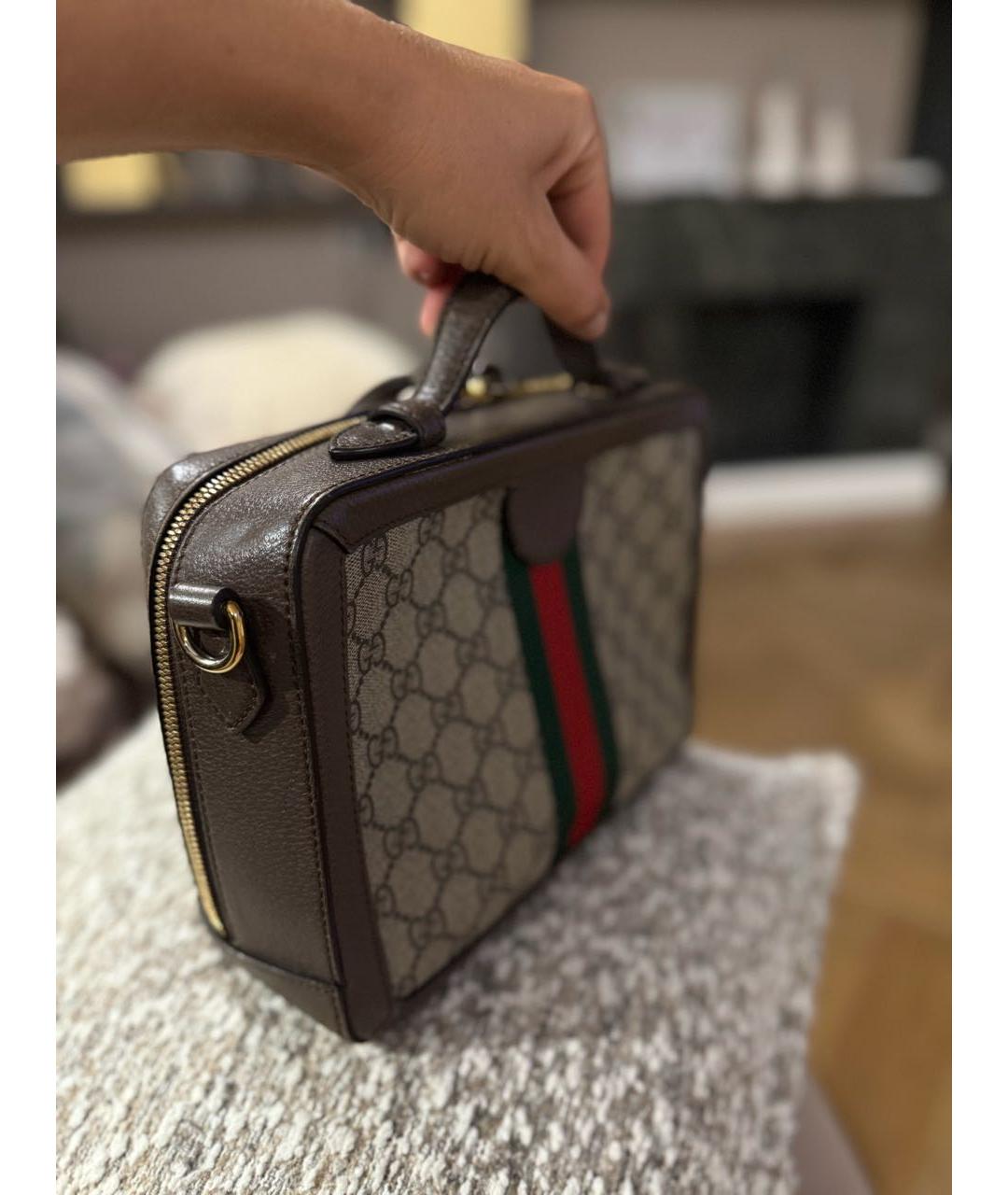 GUCCI Коричневая сумка через плечо из искусственной кожи, фото 2