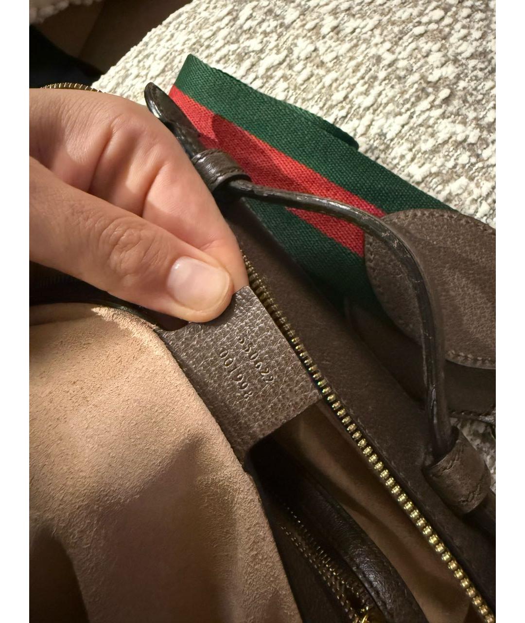 GUCCI Коричневая сумка через плечо из искусственной кожи, фото 5