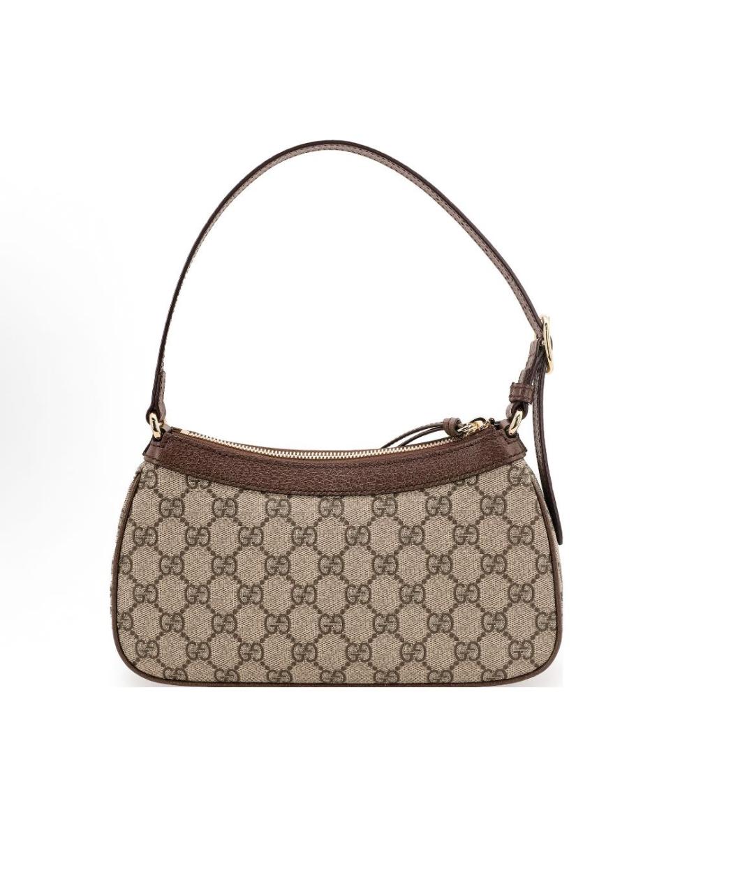 GUCCI Бежевая кожаная сумка с короткими ручками, фото 3