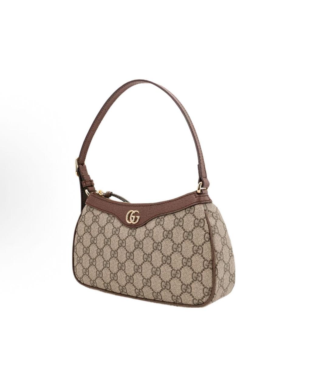 GUCCI Бежевая кожаная сумка с короткими ручками, фото 2