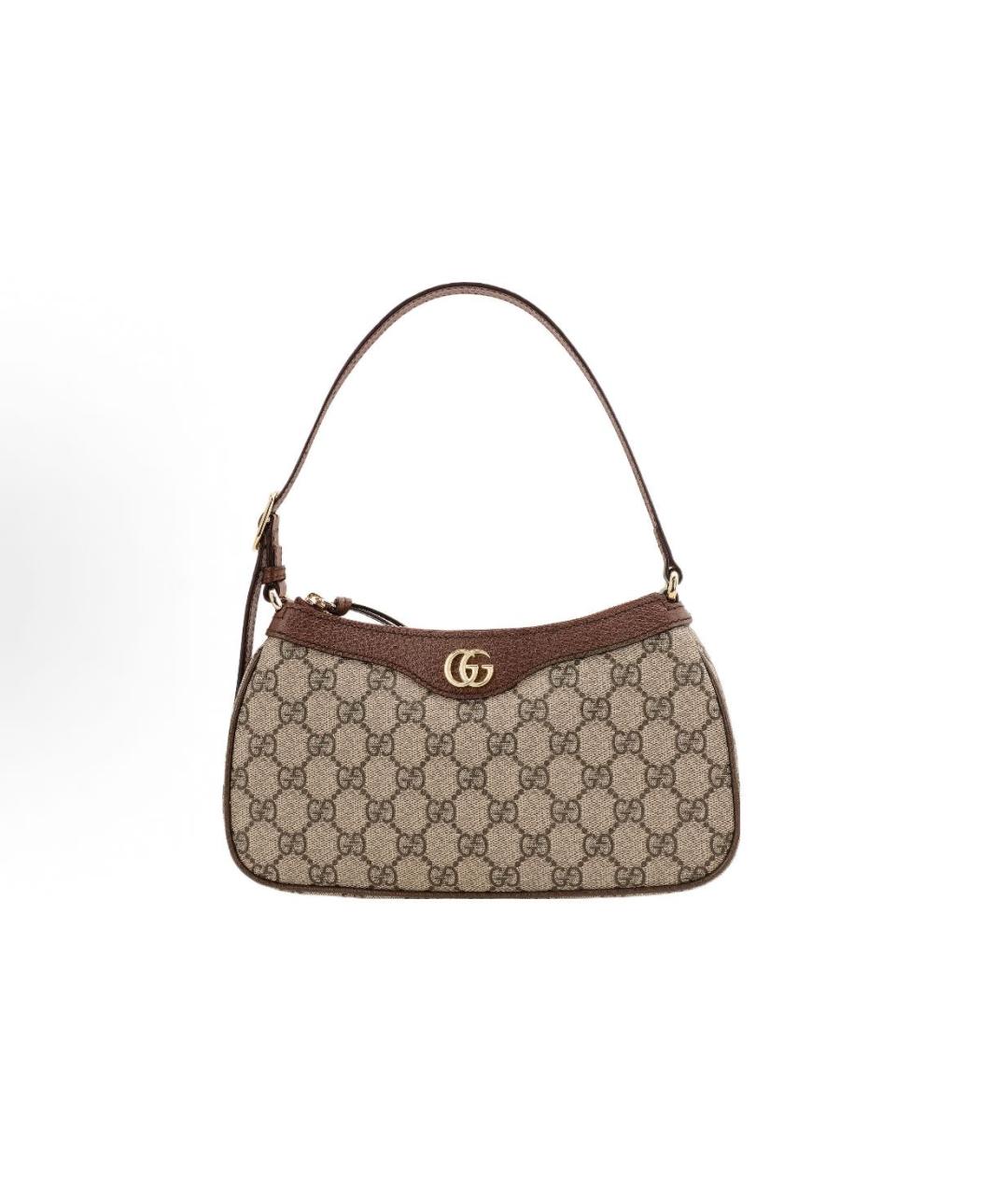 GUCCI Бежевая кожаная сумка с короткими ручками, фото 7