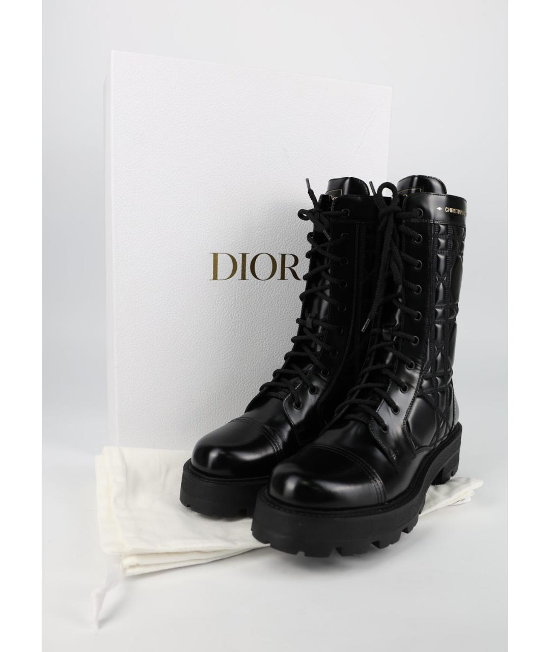 CHRISTIAN DIOR Черные кожаные ботинки, фото 6