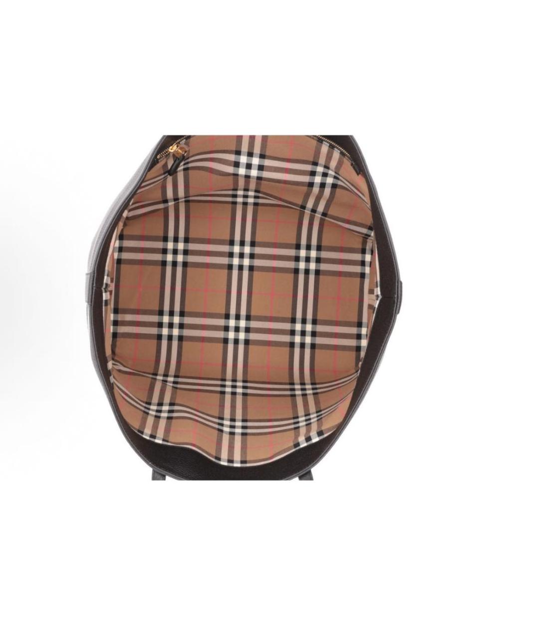 BURBERRY Черная кожаная сумка тоут, фото 4