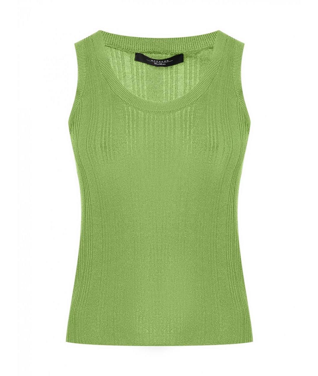 WEEKEND MAX MARA Зеленая вискозная майка, фото 1