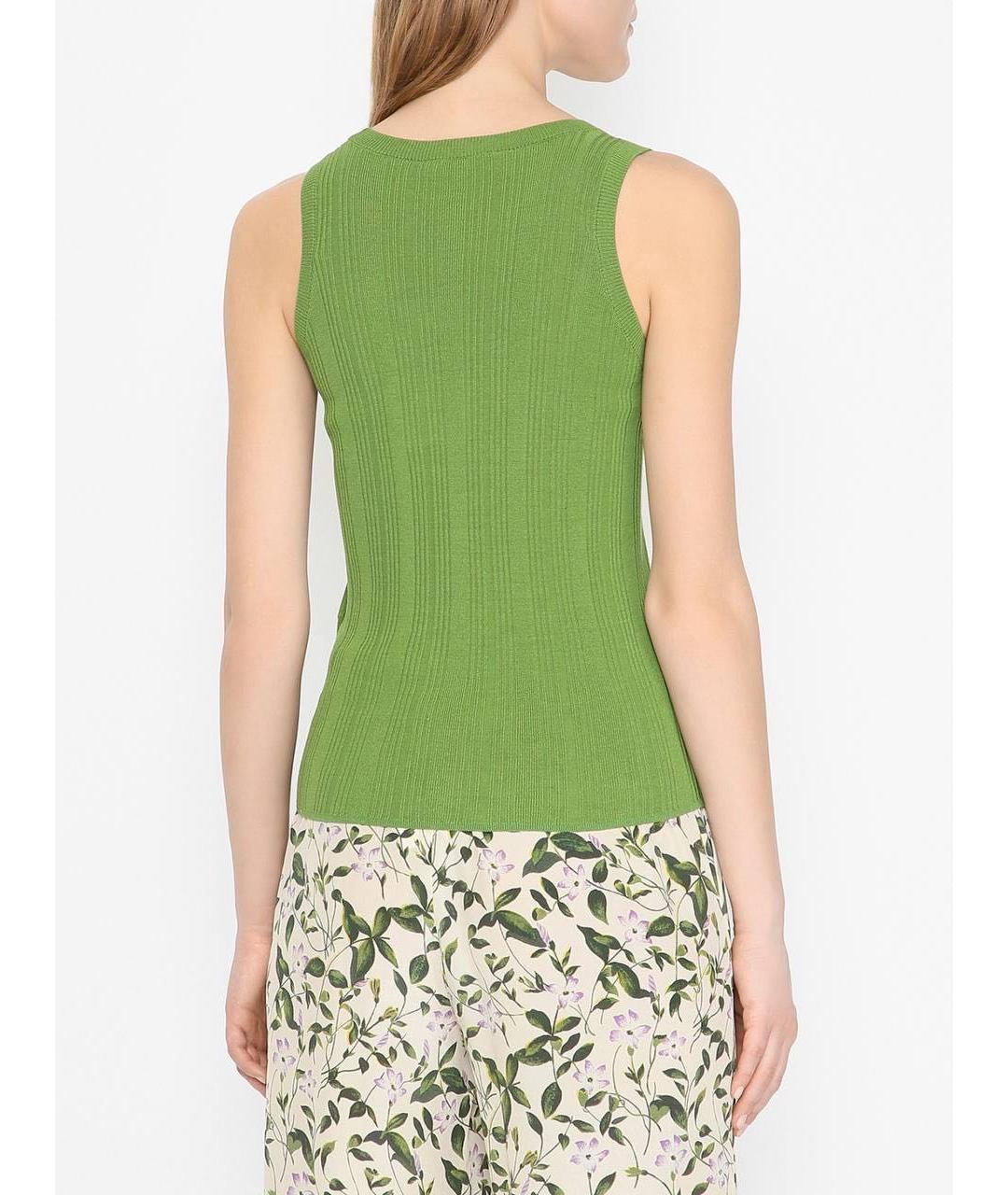 WEEKEND MAX MARA Зеленая вискозная майка, фото 3