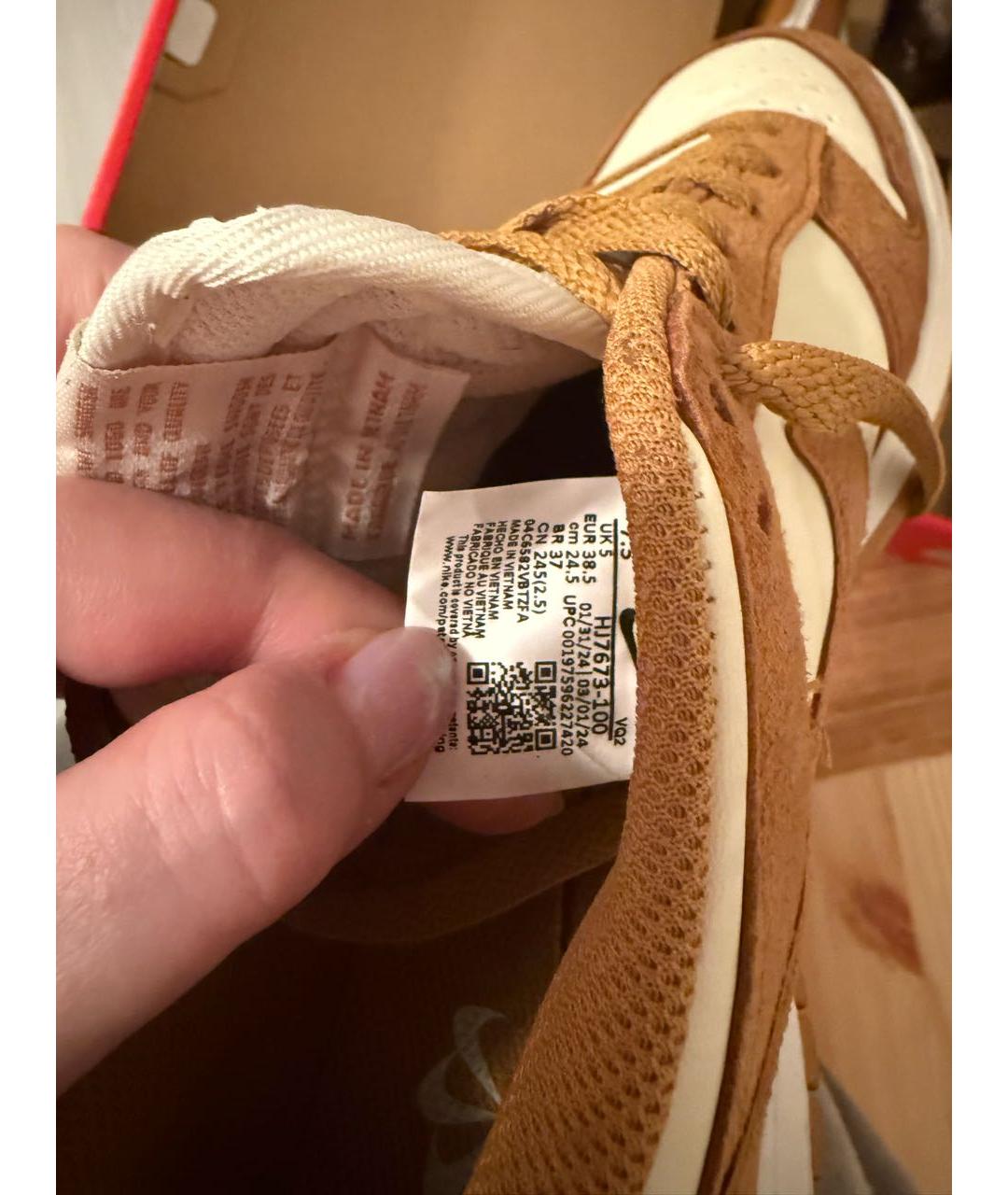 NIKE Коричневые кожаные кеды, фото 5
