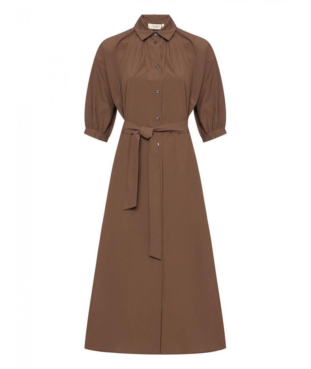 WEEKEND MAX MARA Коричневое хлопковое повседневное платье, фото 1