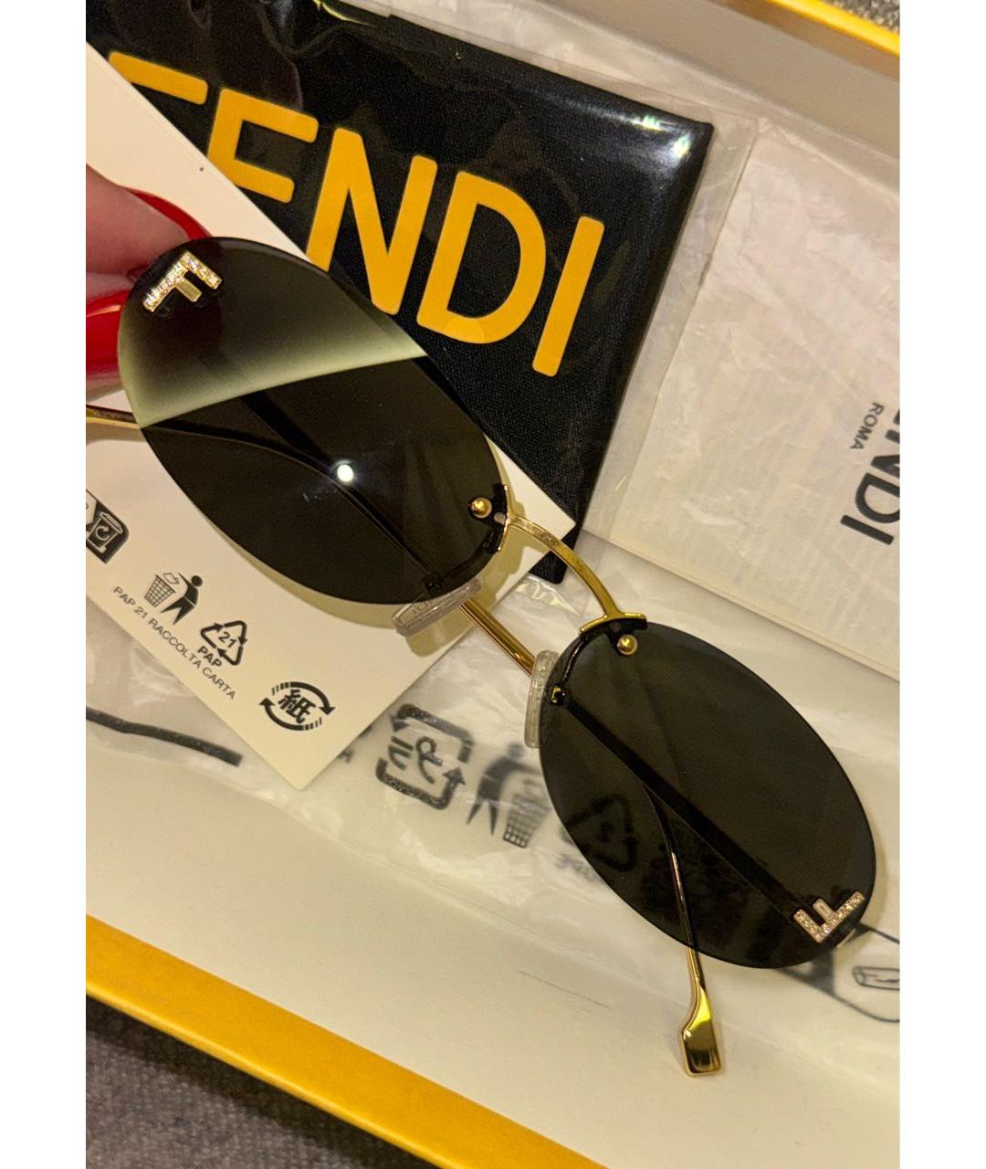 FENDI Серые металлические солнцезащитные очки, фото 7