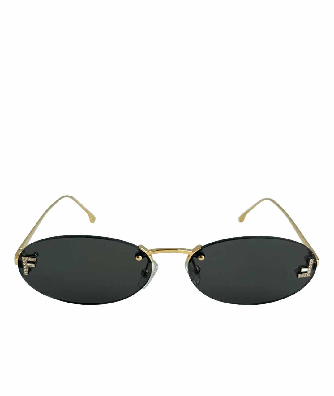 FENDI Серые металлические солнцезащитные очки, фото 1