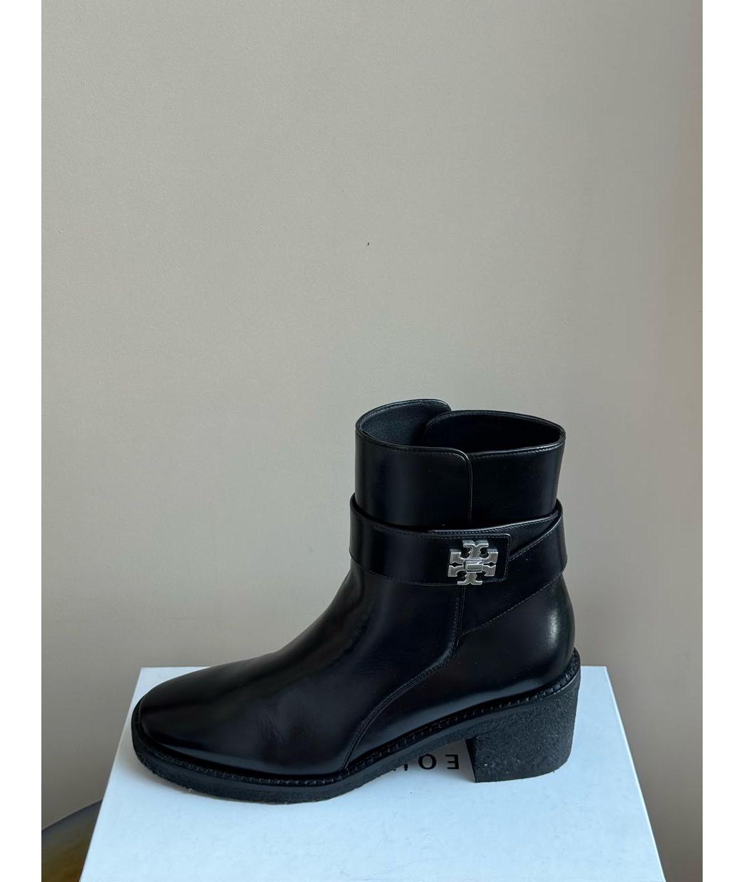 TORY BURCH Черные кожаные ботинки, фото 4