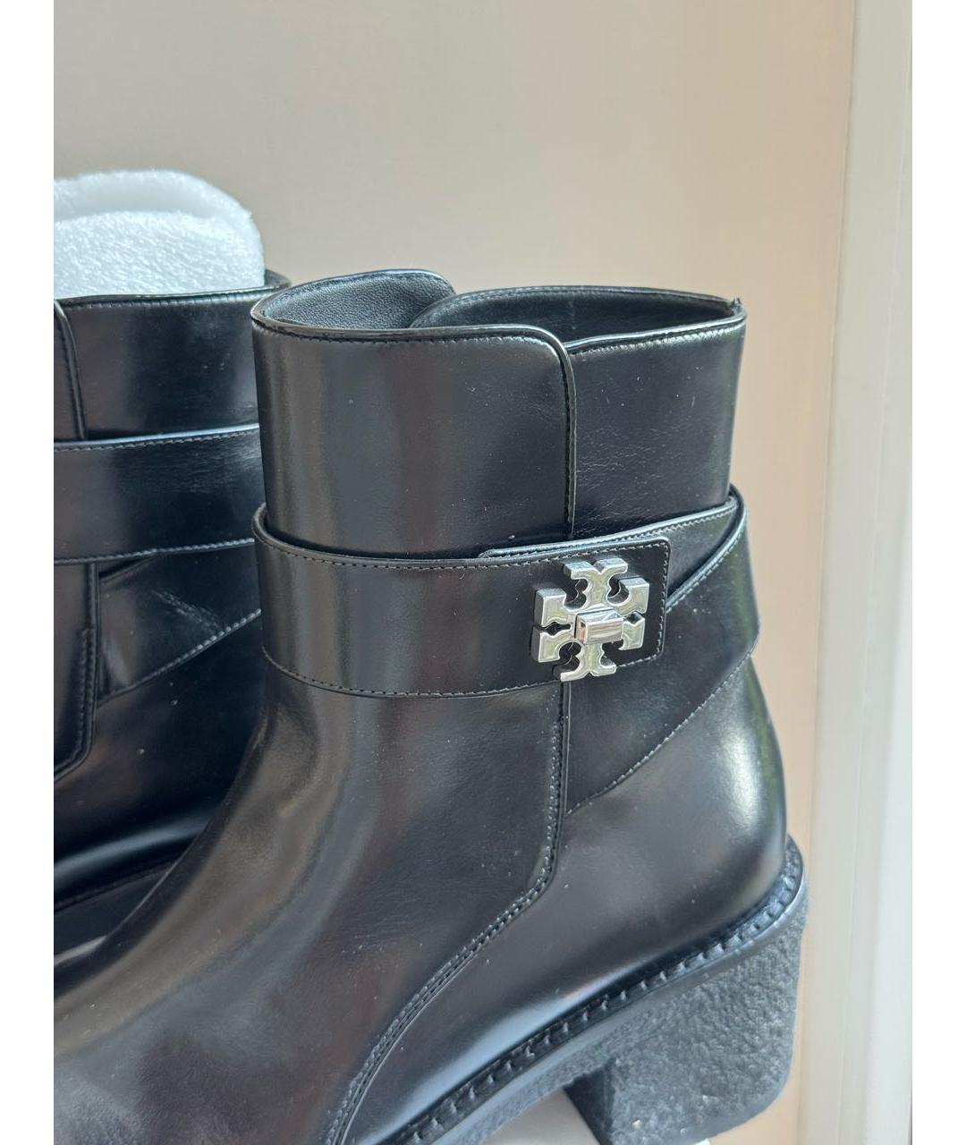 TORY BURCH Черные кожаные ботинки, фото 2