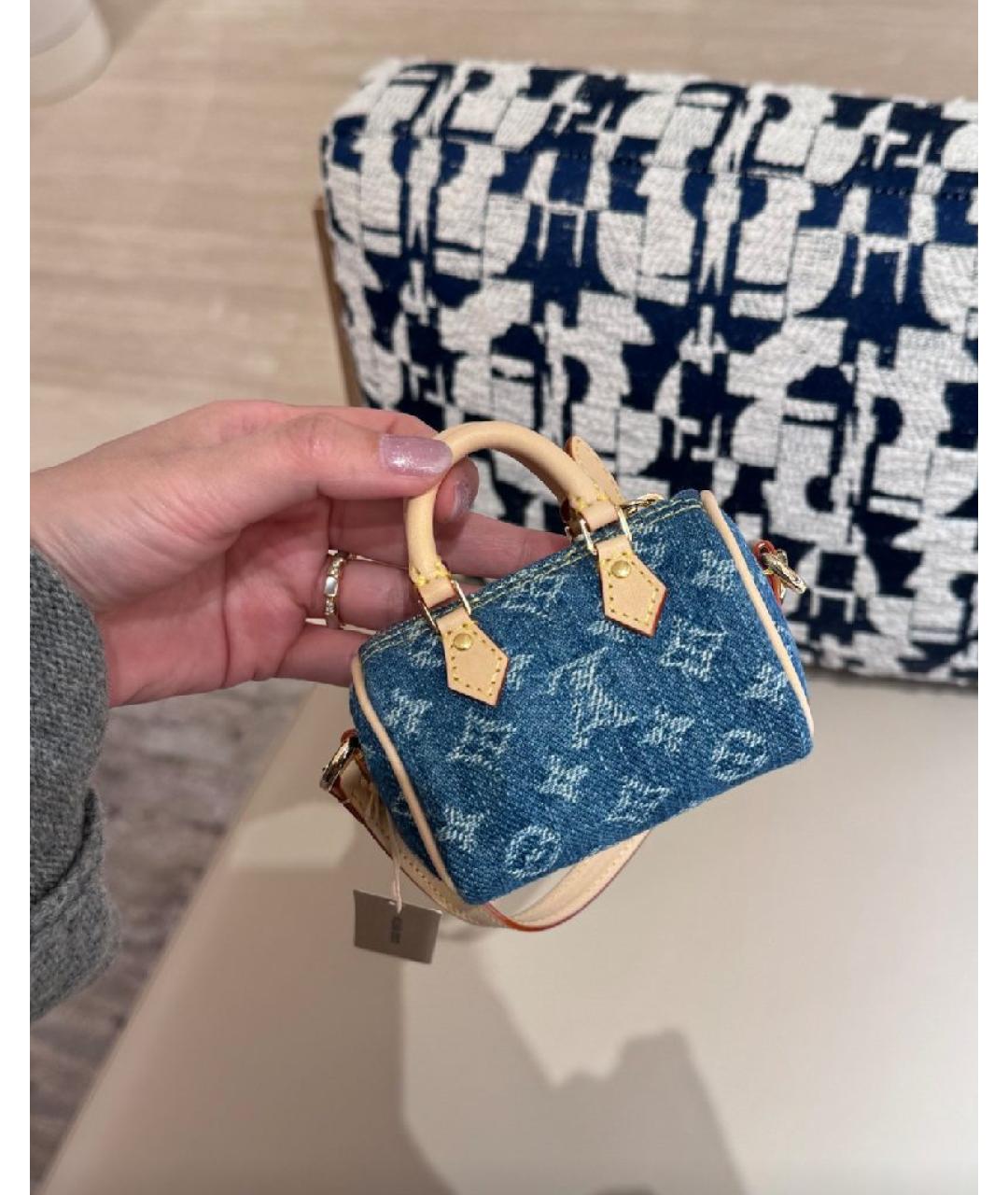 LOUIS VUITTON Синяя сумка с короткими ручками, фото 5